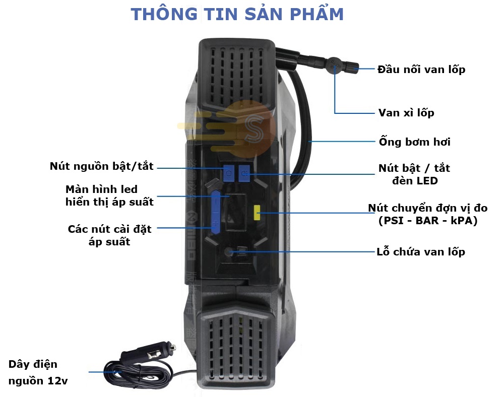 Hình ảnh xe Bơm Mini Michelin 12266 ( Bơm điện tử có tự ngắt )