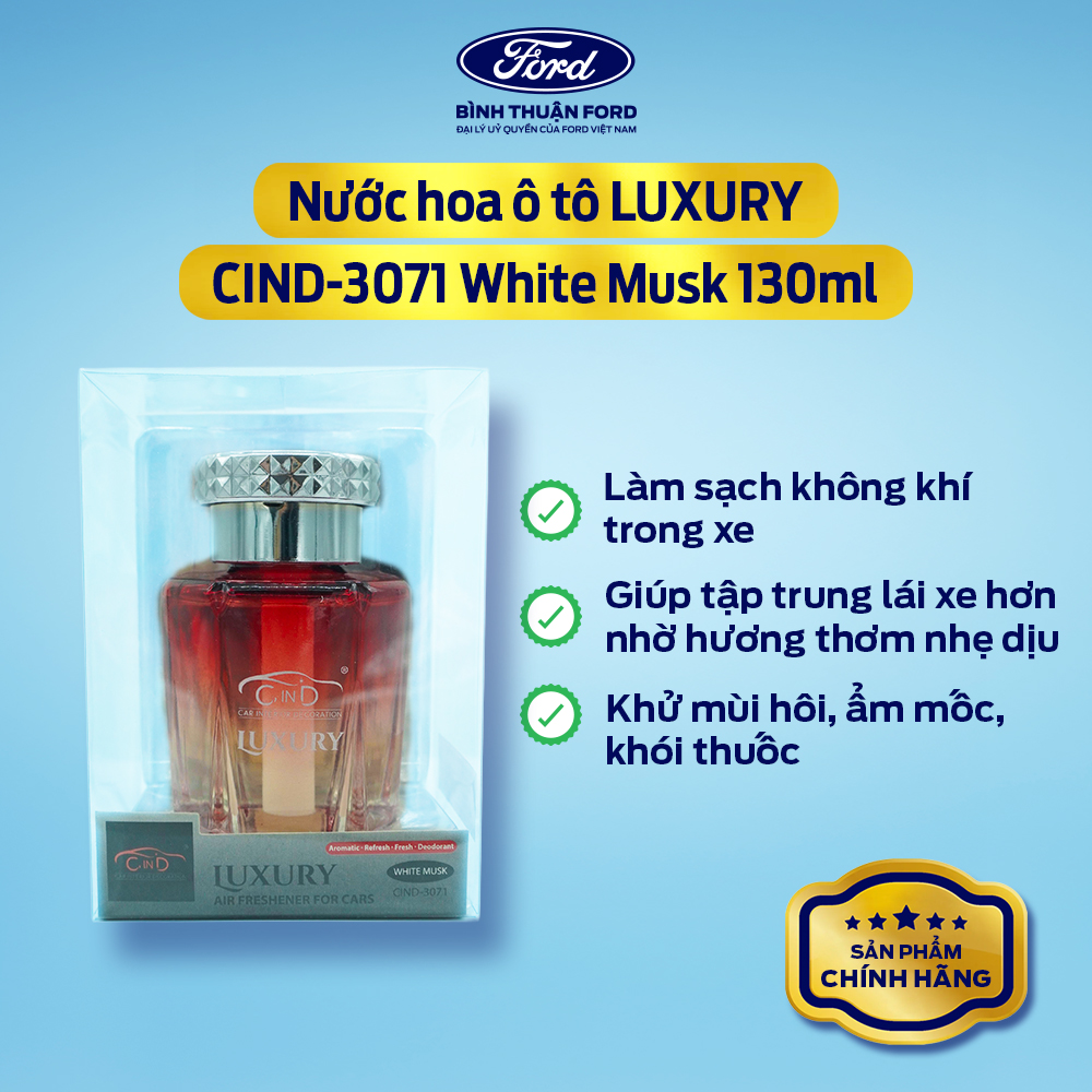 Hình ảnh xe Nước hoa ô tô LUXURY CIND-3071 White Musk 130ml | Khử mùi hôi, khói thuốc – Lưu hương lâu