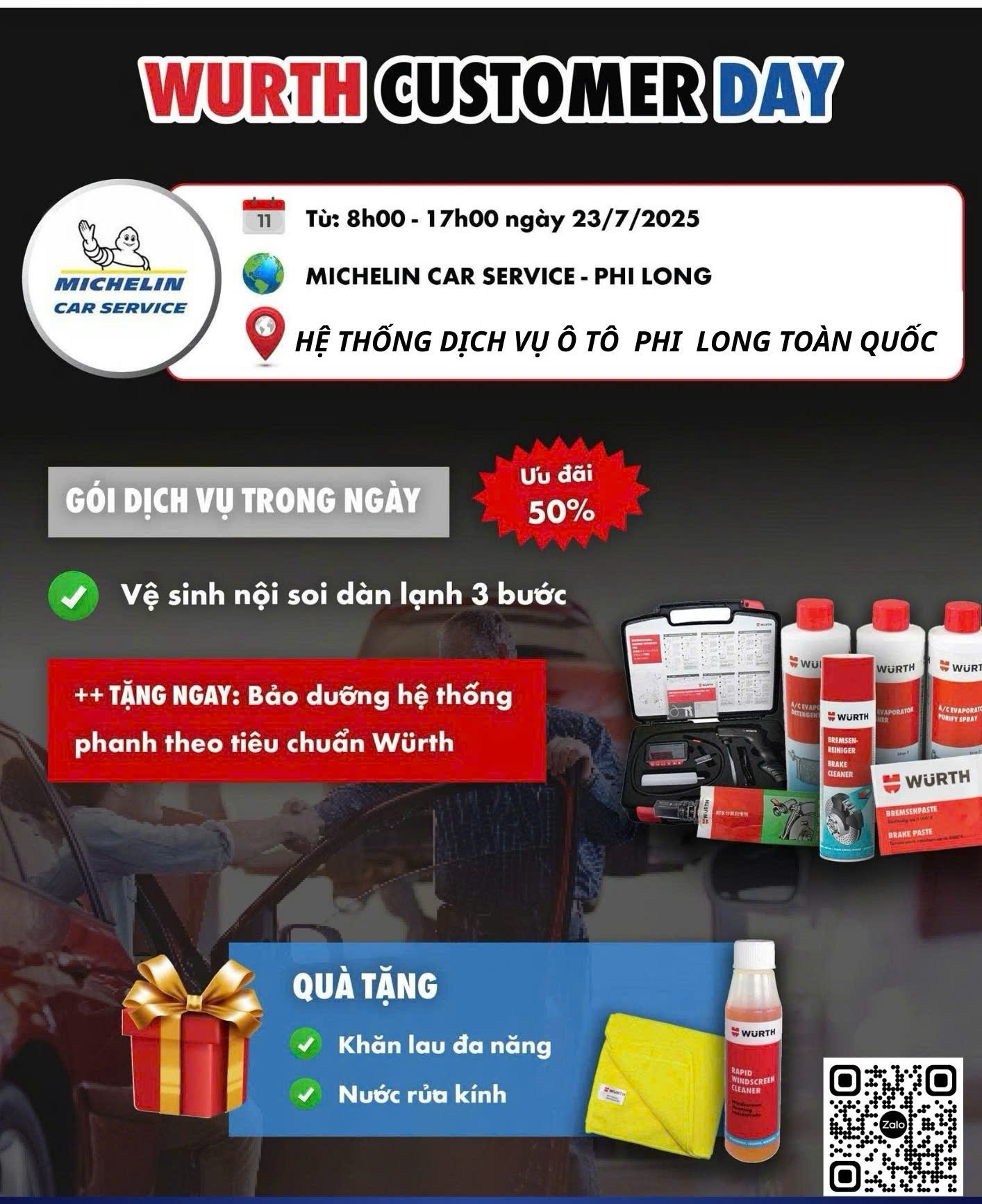 Hình ảnh phụ kiện Vệ Sinh Nọi Soi Dàn Lạnh Combo 3 Bước. chuẩn hãng WURTH VIỆT NAM