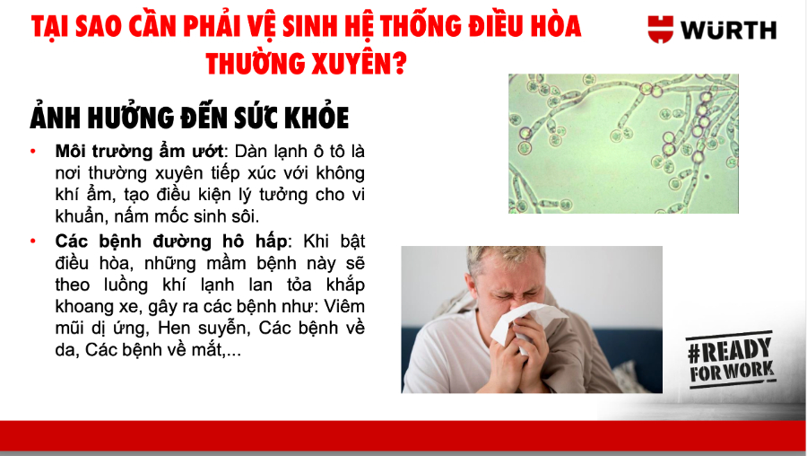 Hình ảnh xe Vệ Sinh Nọi Soi Dàn Lạnh Combo 3 Bước. chuẩn hãng WURTH VIỆT NAM
