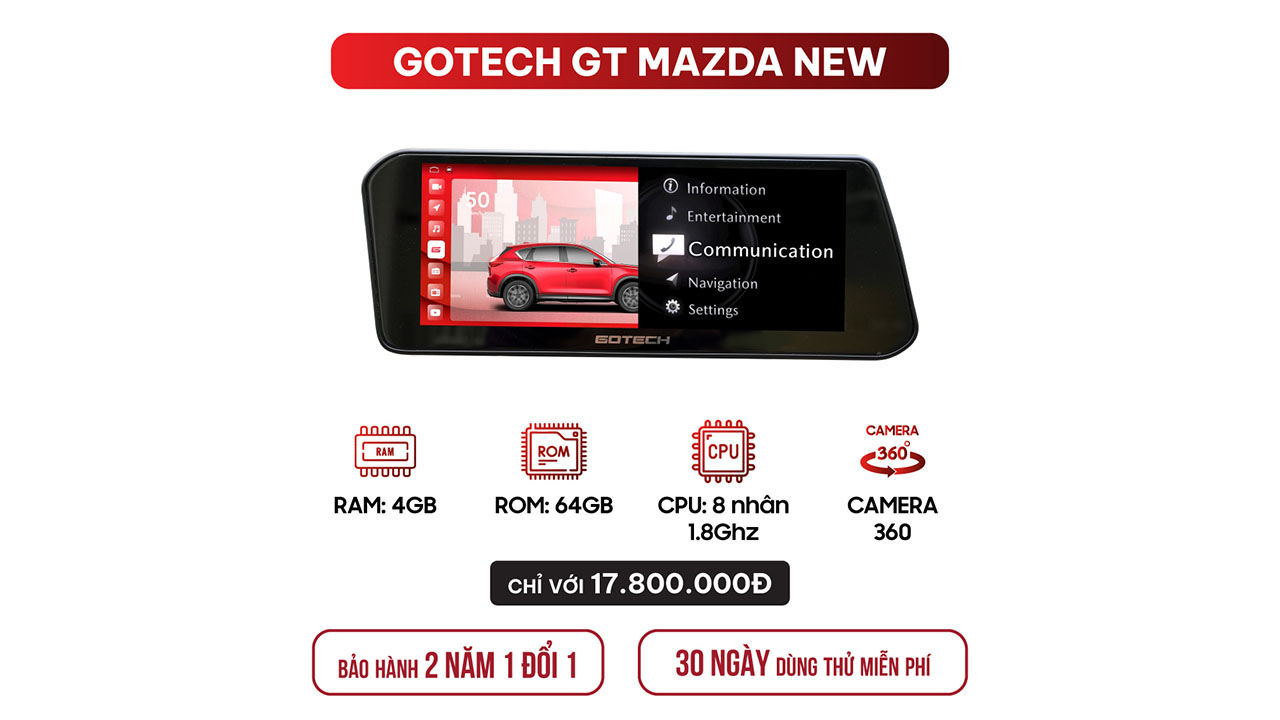 Hình ảnh phụ kiện  MÀN HÌNH Ô TÔ THÔNG MINH GOTECH GT MAZDA NEW