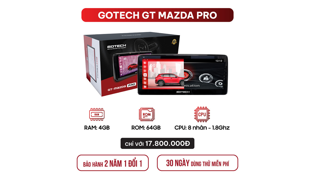 Hình ảnh phụ kiện  MÀN HÌNH Ô TÔ THÔNG MINH GOTECH GT MAZDA PRO