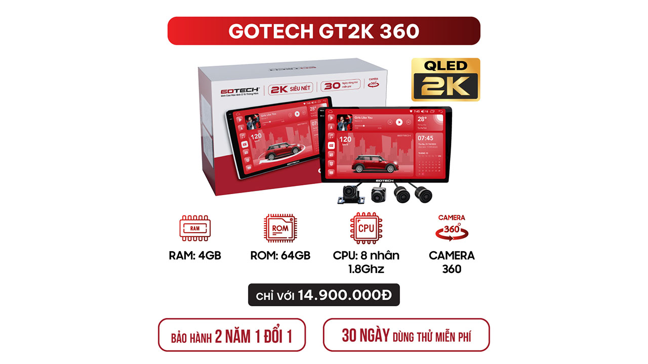 Hình ảnh xe  Màn hình ô tô thông minh GOTECH GT2K 360