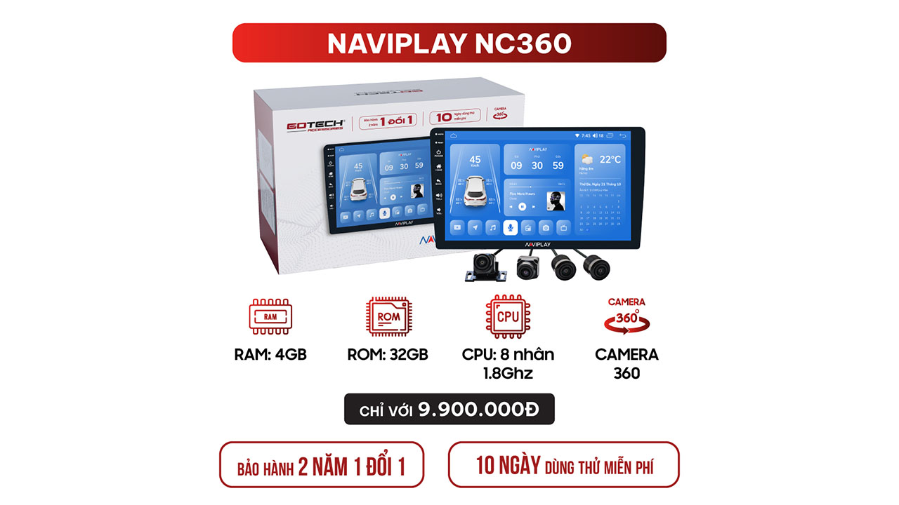 Hình ảnh phụ kiện  MÀN HÌNH Ô TÔ THÔNG MINH NAVIPLAY NC360