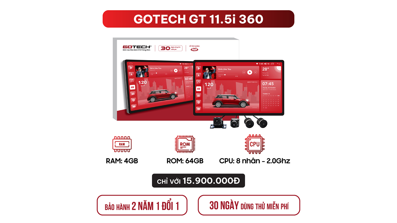 Hình ảnh xe  MÀN HÌNH Ô TÔ THÔNG MINH GOTECH GT11.5I 360