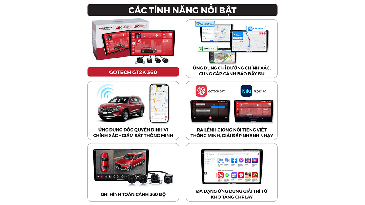 Hình ảnh xe  Màn hình ô tô thông minh GOTECH GT2K 360