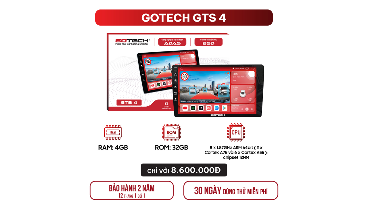 Hình ảnh xe  Màn hình ô tô thông minh GOTECH GTS4