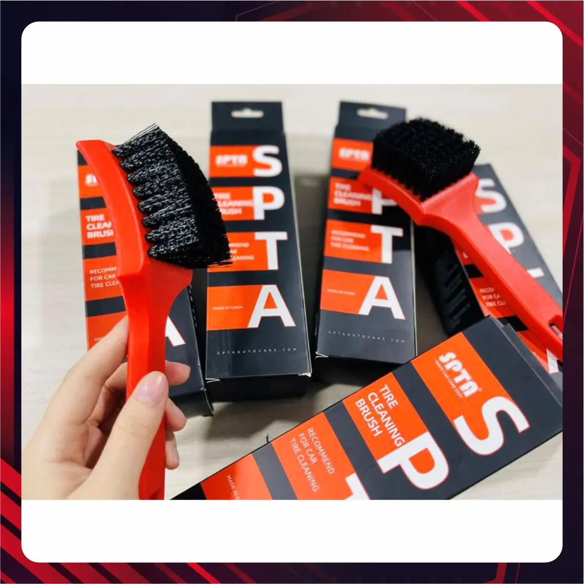 Hình ảnh phụ kiện Bàn chải làm sạch bề mặt lốp ô tô (thân cam)- SPTA - BRFCD08