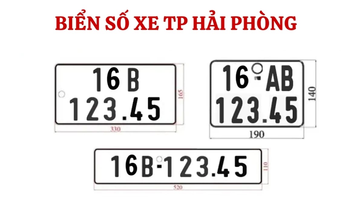 Biển số xe 16 thuộc tỉnh Hải Phòng