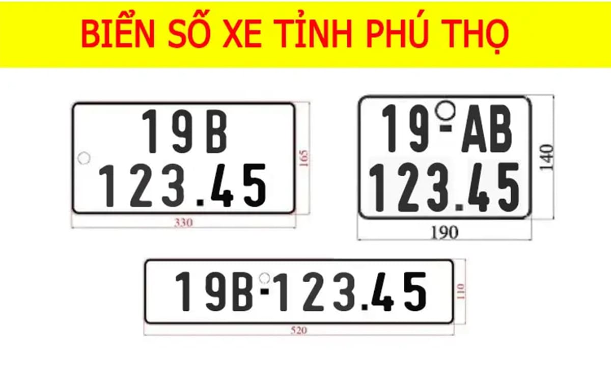Biển số xe 19 thuộc tỉnh Phú Thọ