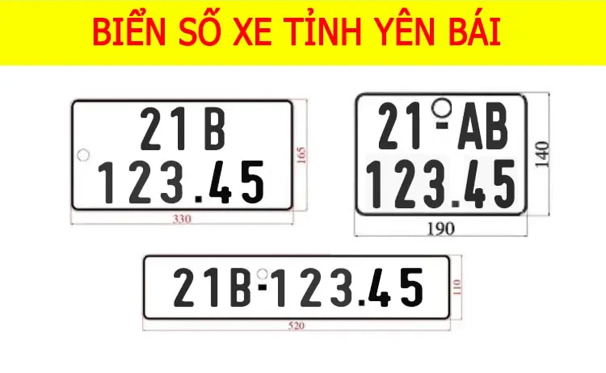 biển số xe 21 thuộc tỉnh Yên Bái