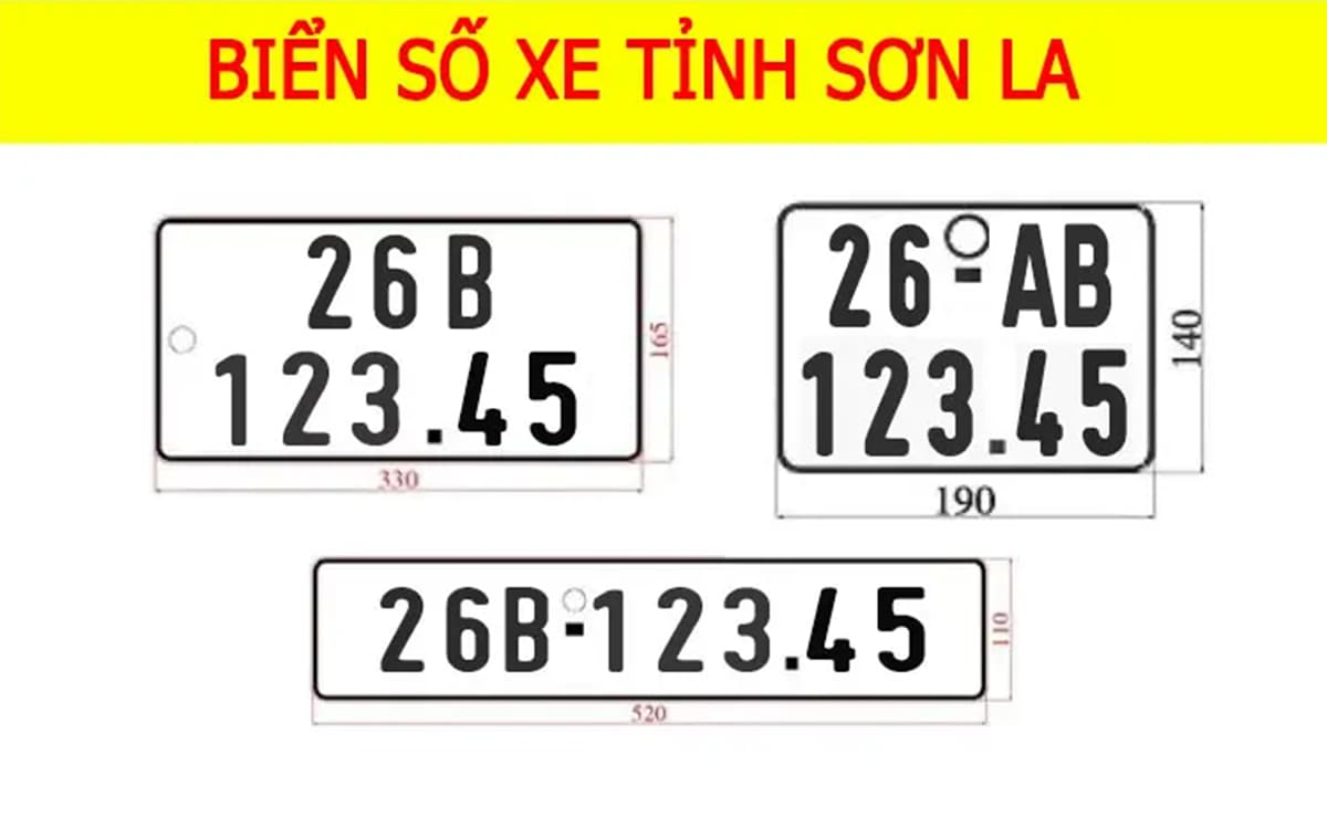 Biển số xe 26 là tỉnh Sơn La