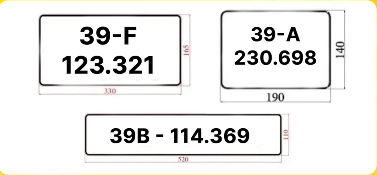 Biển số 39 là của tỉnh Đồng Nai