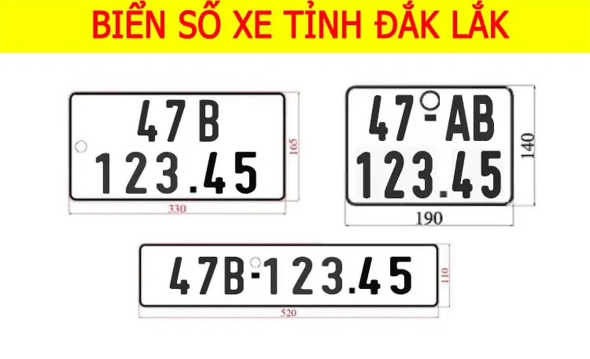 Biển số xe 47 là của ĐắK LắK