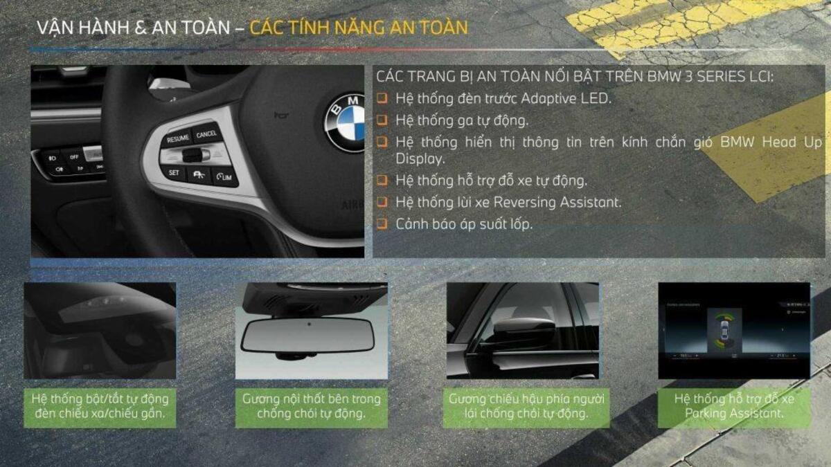 BMW 3 Series đi kèm với một số công nghệ an toàn tiêu chuẩn