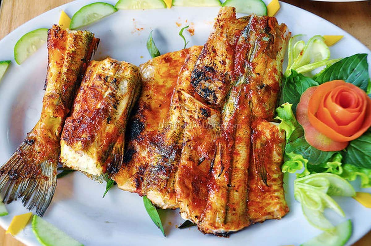 Cá xanh xương nướng