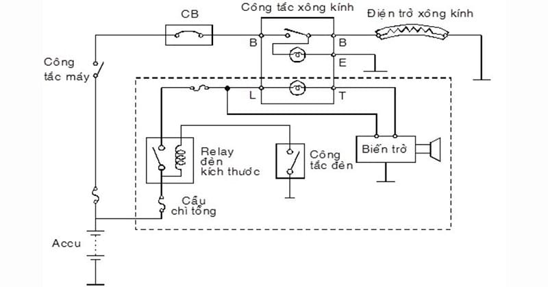 Cấu tạo của hệ thống sấy kính ô tô