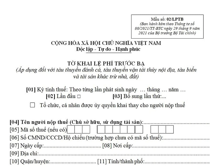 Chuẩn bị hồ sơ nộp lệ phí trước bạ