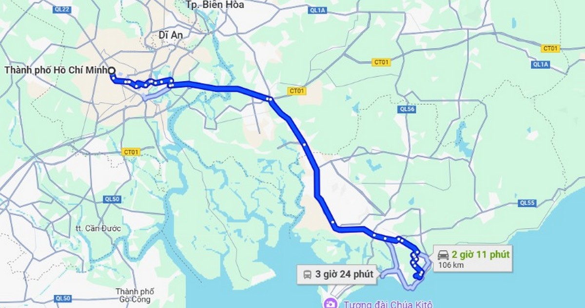 Khoảng cách từ Sài Gòn đi Phước Hải