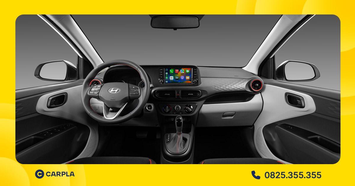 Khoang lái Hyundai i10 thiết kế tối giản nhưng vẫn đảm bảo sự khoa học, tiện nghi