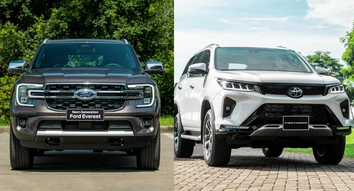 Mẫu xe Toyota Fortuner 2017 và Ford Everest 2016