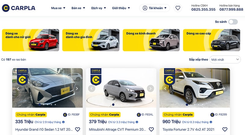 Mua xe 5 chỗ gầm cao tại Carpla