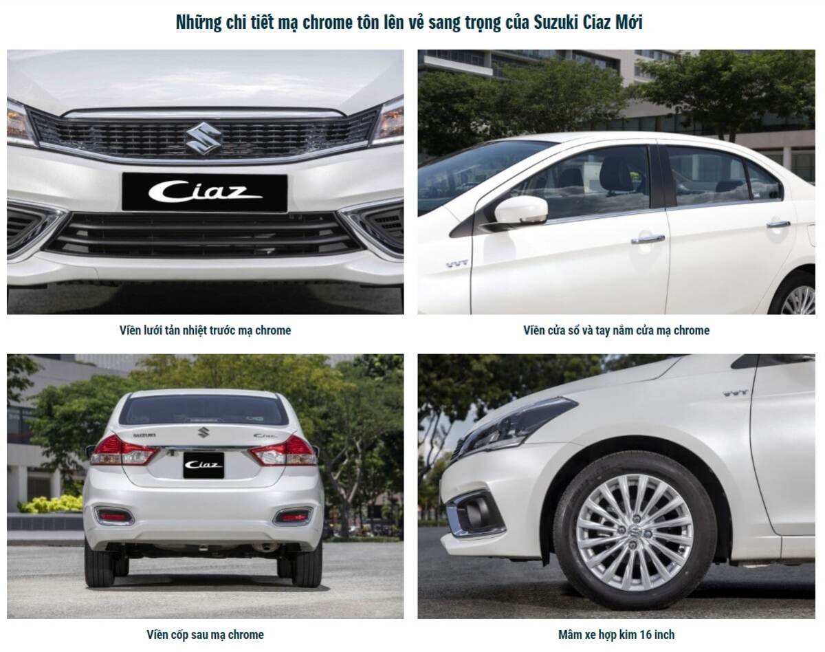 Những chi tiết mạ chrome làm tăng nét sang trọng của Suzuki Ciaz