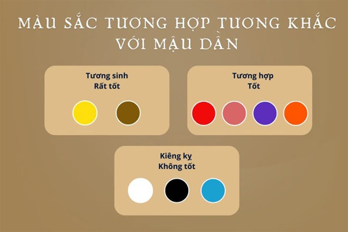 Sinh năm 1998 hợp màu thuộc hành Hỏa và Thổ