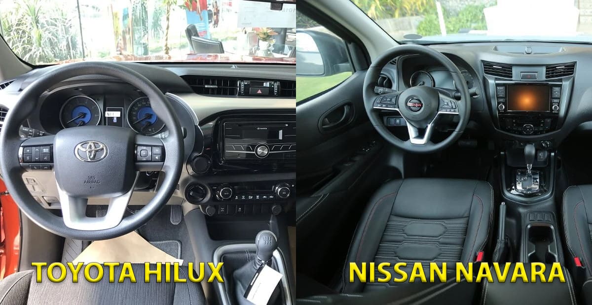 So sánh nội thất Toyota Hilux và Nissan Navara