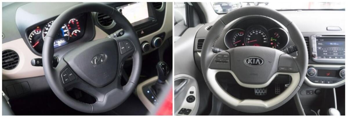 Thiết kế vô lăng của Hyundai Grand i10 2017 và KIA Morning 2017