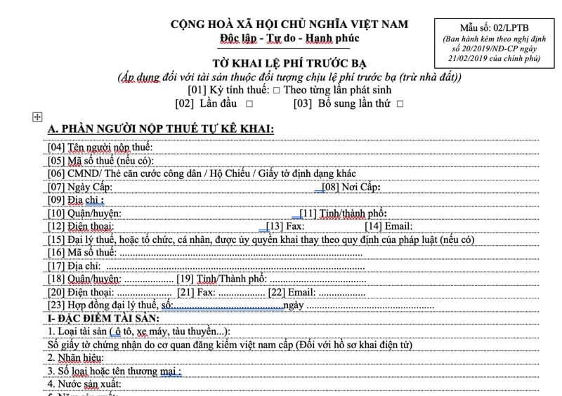 Thủ tục và kê khai tờ khai Thuế