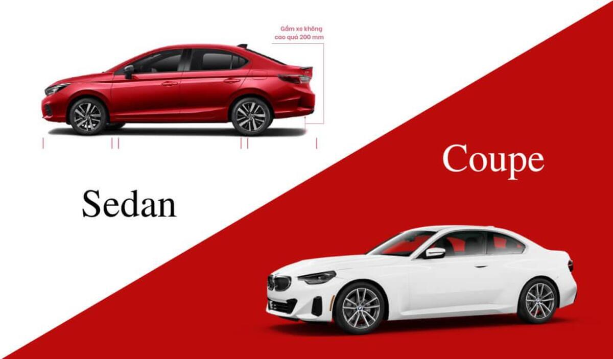 Xe Coupe có cốp xe riêng biệt và liền khối với khoang hành khách