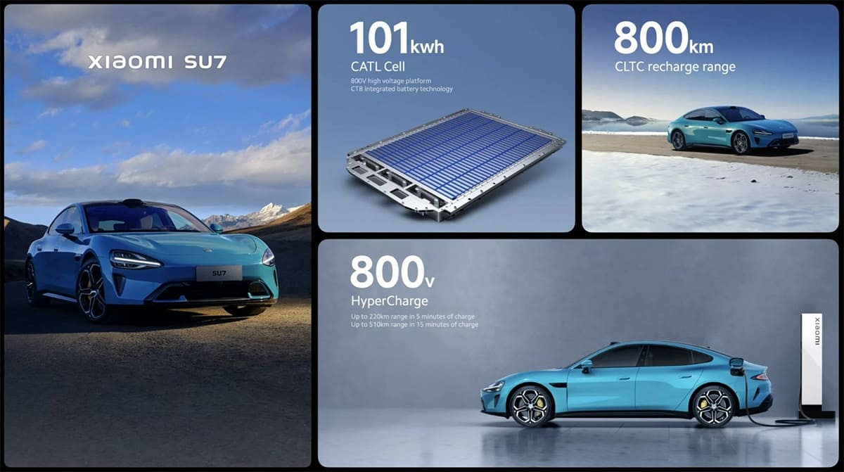 Xiaomi SU7 cho phạm vi hoạt động tối đa 800km, tốc độ tối đa 265km/h