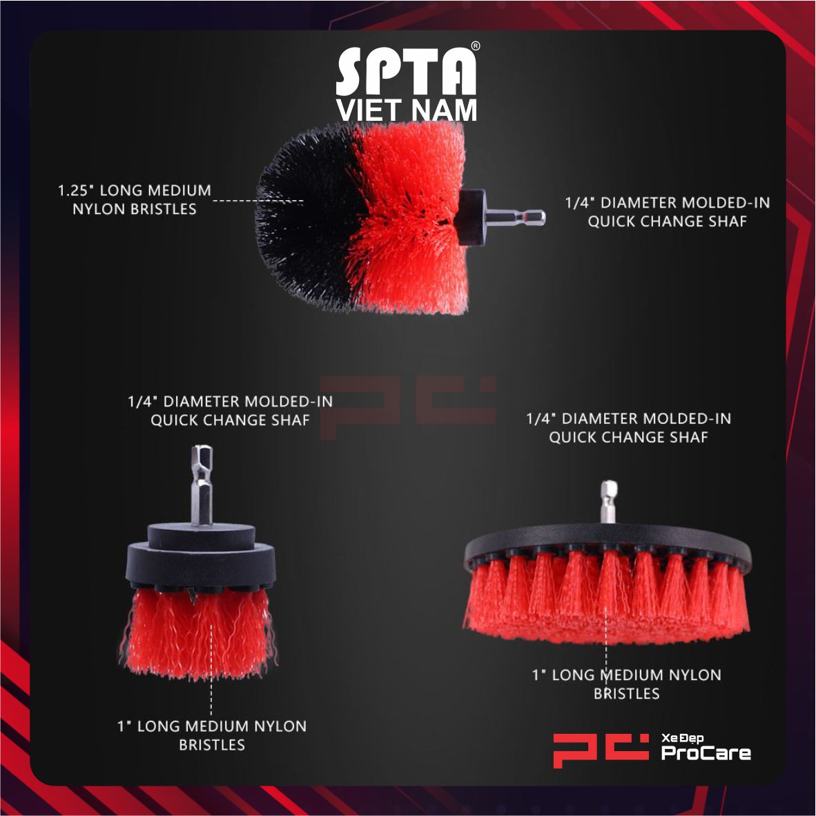 Hình ảnh xe Bộ chổi đánh vệ sinh nội thất (3 món) - SPTA - DCDB2