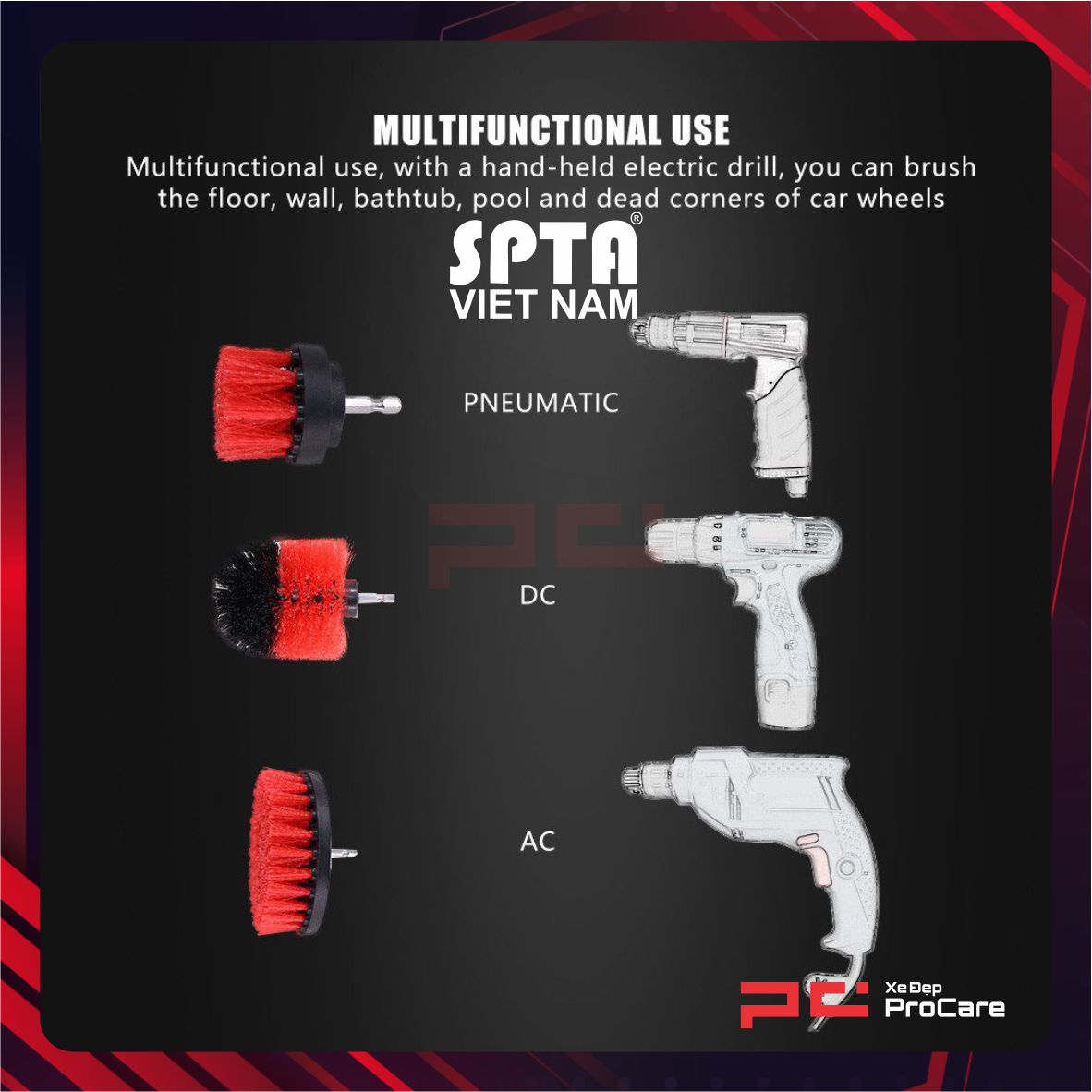 Hình ảnh xe Bộ chổi đánh vệ sinh nội thất (3 món) - SPTA - DCDB2