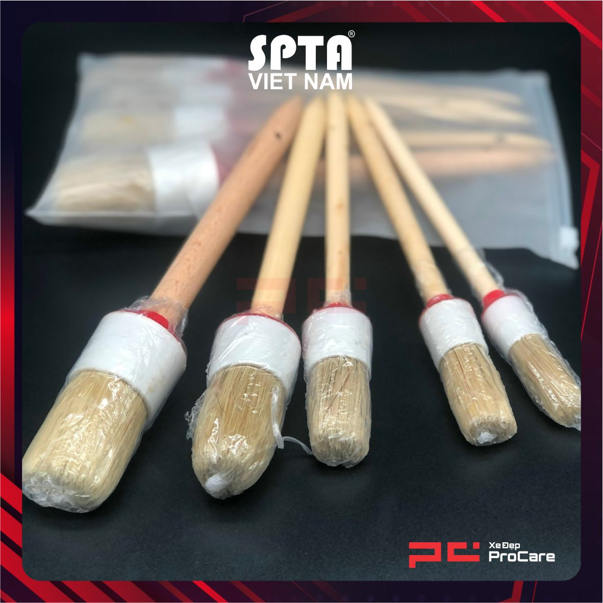 Hình ảnh xe Bộ cọ vệ sinh chi tiết (5 cái - trắng) - SPTA - WDB03KIT