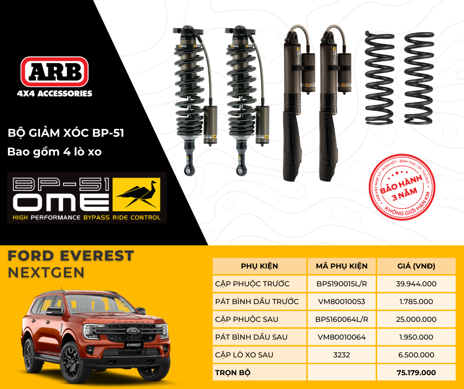 Hình ảnh xe Hệ thống giảm xóc cao cấp BP51 dành cho xe FORD