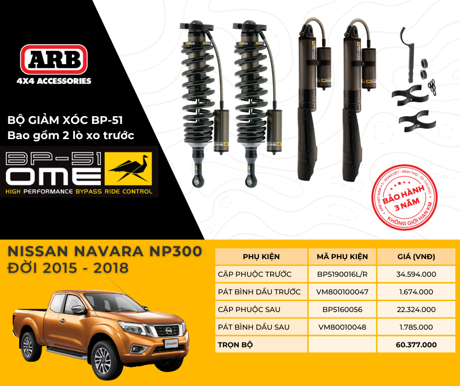 Hình ảnh xe Hệ thống giảm xóc cao cấp BP51 dành cho NISSAN