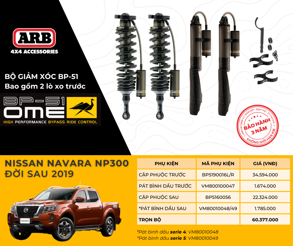 Hình ảnh xe Hệ thống giảm xóc cao cấp BP51 dành cho NISSAN