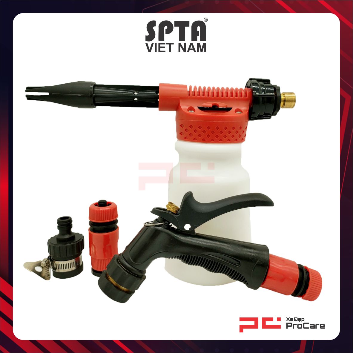 Hình ảnh xe Súng phun tạo bọt tuyết rửa xe cao cấp (đỏ) - SPTA - FG0019