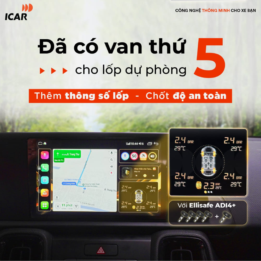 Hình ảnh xe Cảm biến áp suất lốp ICAR Ellisafe ADI4+