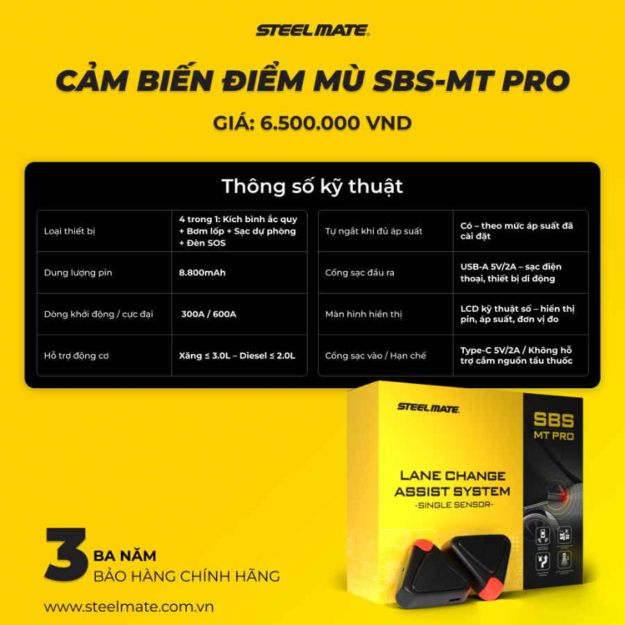 Hình ảnh xe Hệ thống cảnh báo điểm mù thông minh STEELMATE SBS - MT PRO