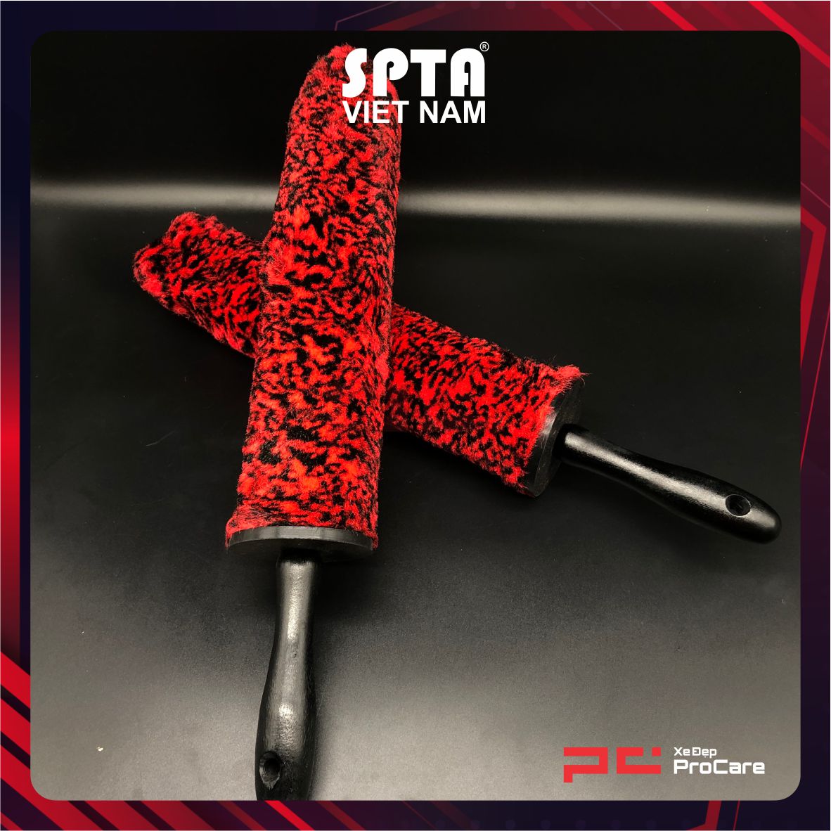 Hình ảnh xe Chổi vệ sinh mâm xe bằng len - SPTA - WCWCBR