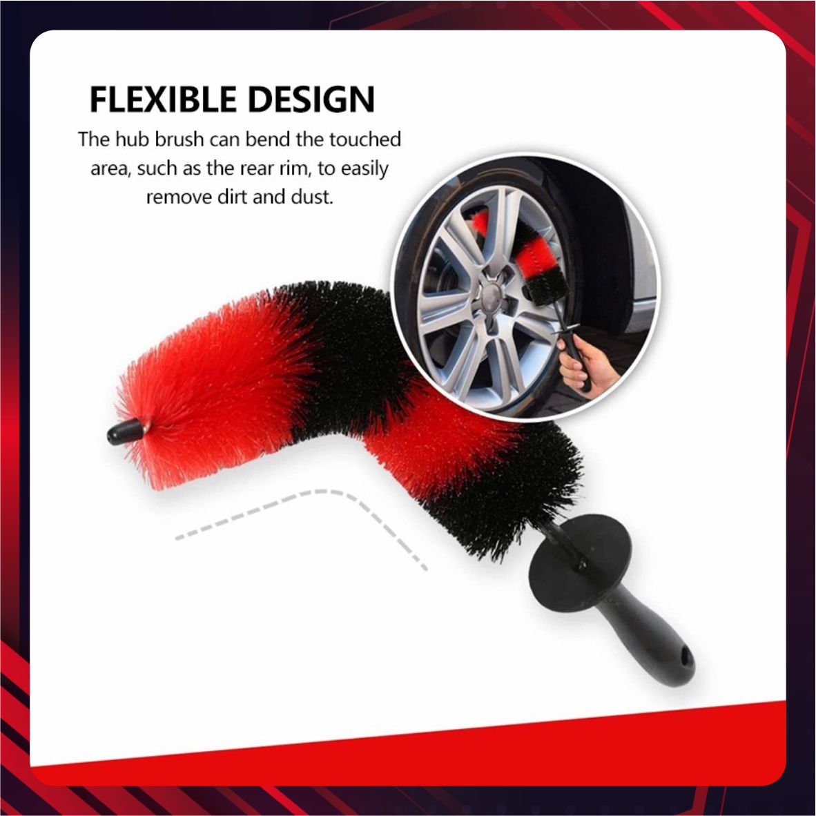 Hình ảnh xe Chổi vệ sinh mâm xe (đen đỏ), 47mm - SPTA - WDB009