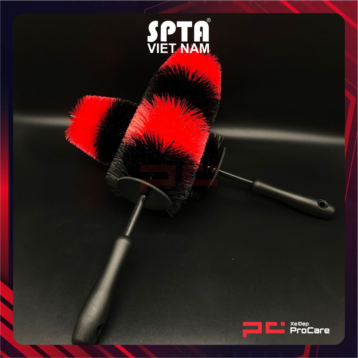 Hình ảnh xe Chổi vệ sinh mâm xe (đen đỏ), 47mm - SPTA - WDB009