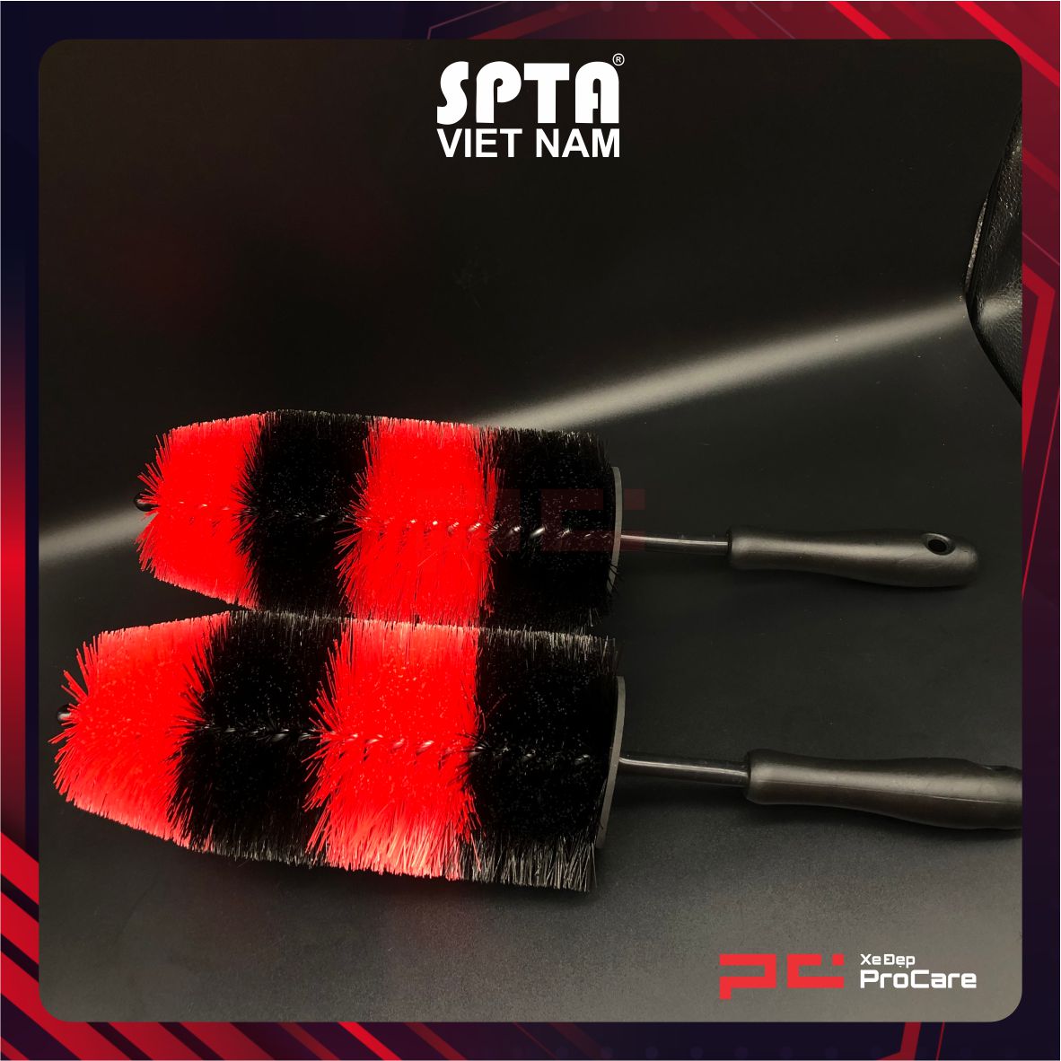 Hình ảnh xe Chổi vệ sinh mâm xe (đen đỏ), 47mm - SPTA - WDB009