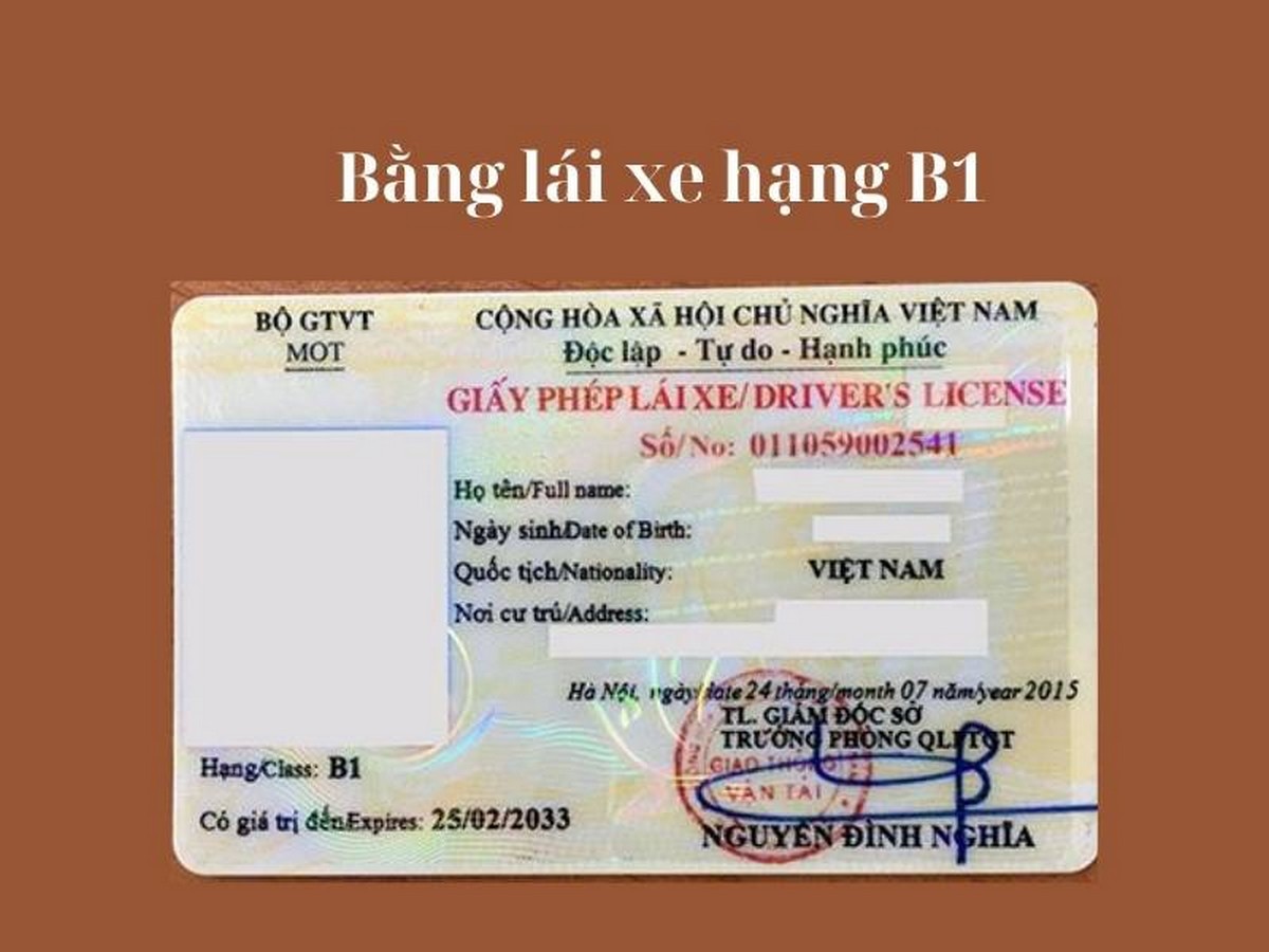 Bao nhiêu tuổi được cấp bằng lái xe hạng B1?