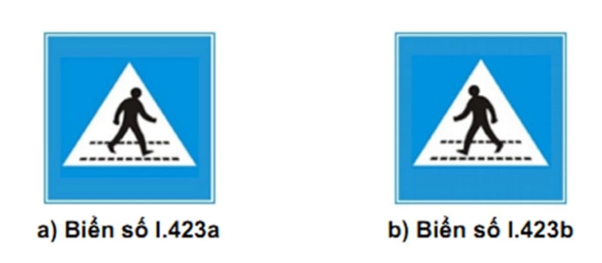 Biển báo I.423 (a,b) “Vị trí người đi bộ sang ngang”