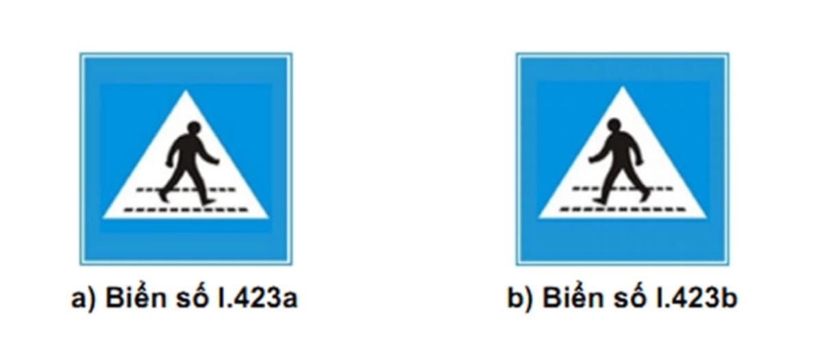 Biển báo I.424 (a,b) “Cầu vượt qua đường cho người đi bộ”