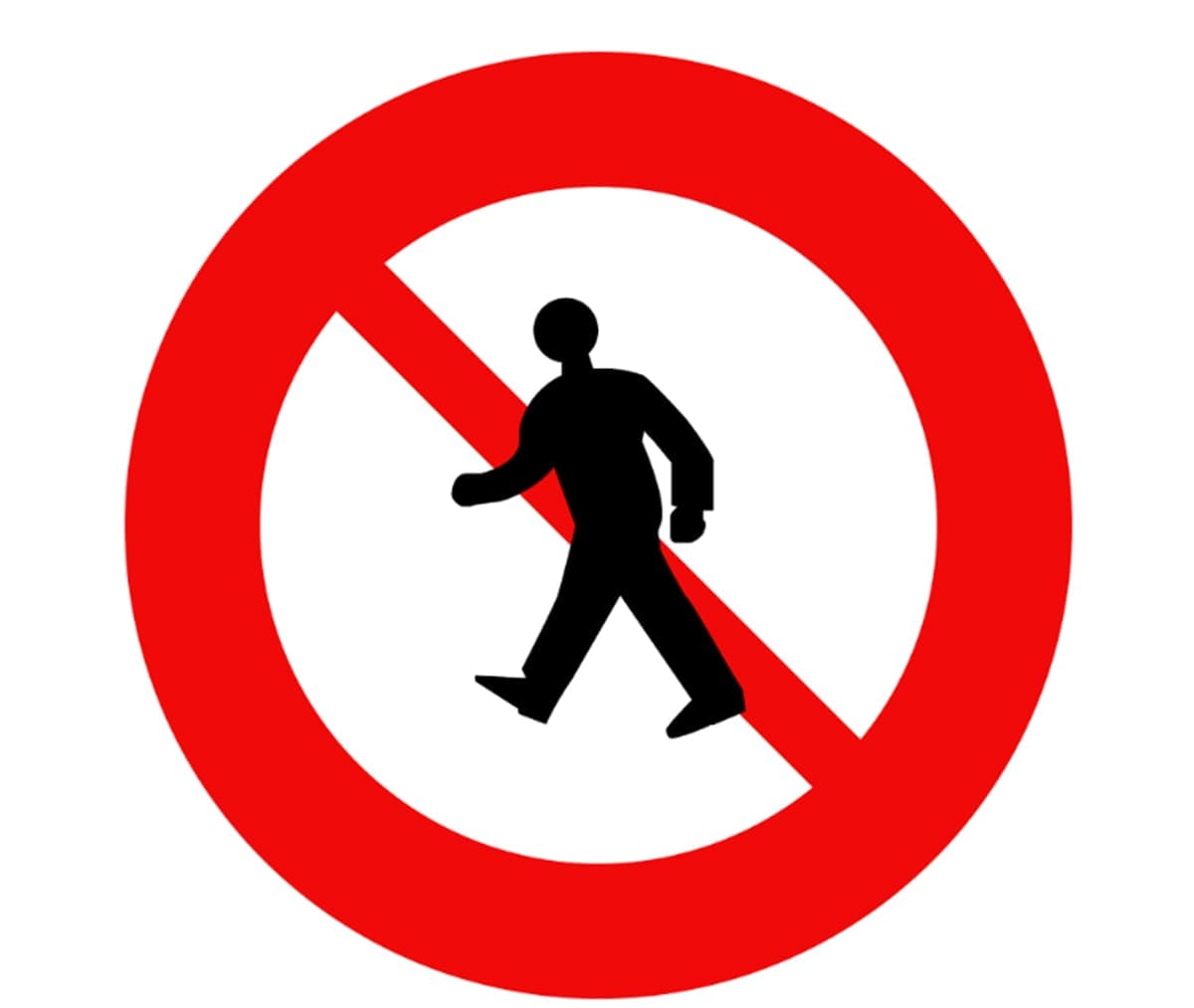 Biển báo P.112 “Cấm người đi bộ”